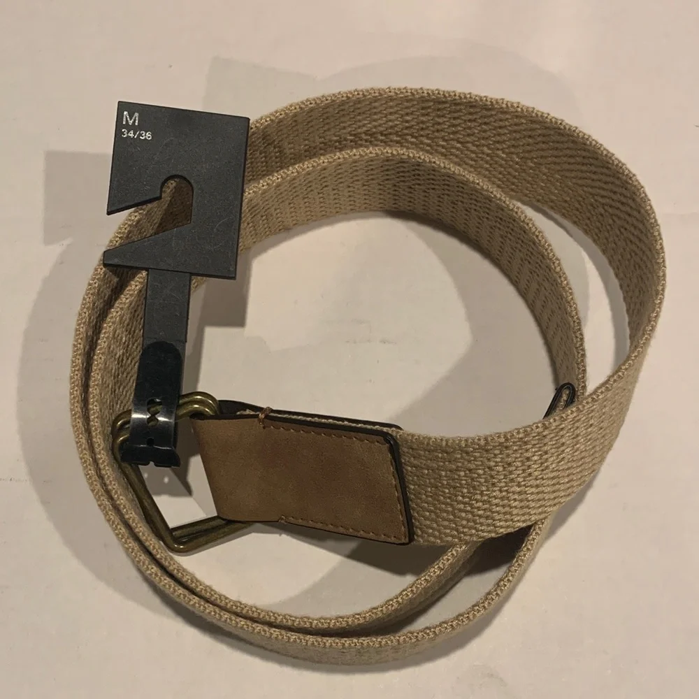 NWT Express Men's Tan Canvas Belt sz 34/36
